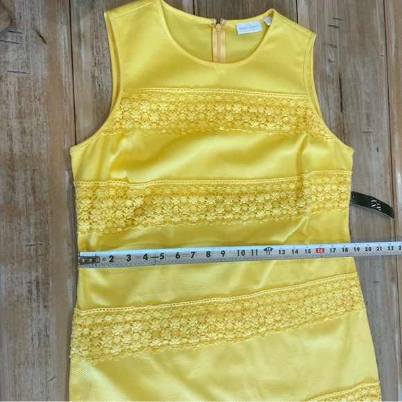 New York & Company Yellow Sleeveless Sheath Dress - Picture 4 of 12